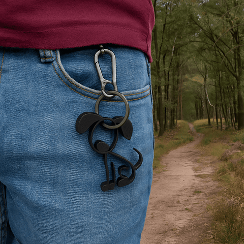 Stickyman Sleutelhanger Hondje – Licht & Lief in Zwart