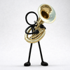 Stickyman Sousafoon Speler - 3dbende