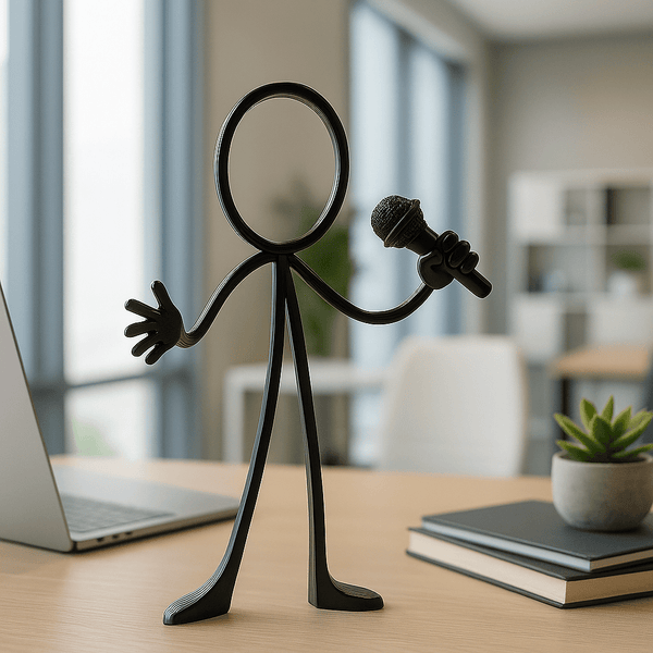 Stickyman Spreker – Symbool voor Inspiratie & Ondernemerschap - 3dbende