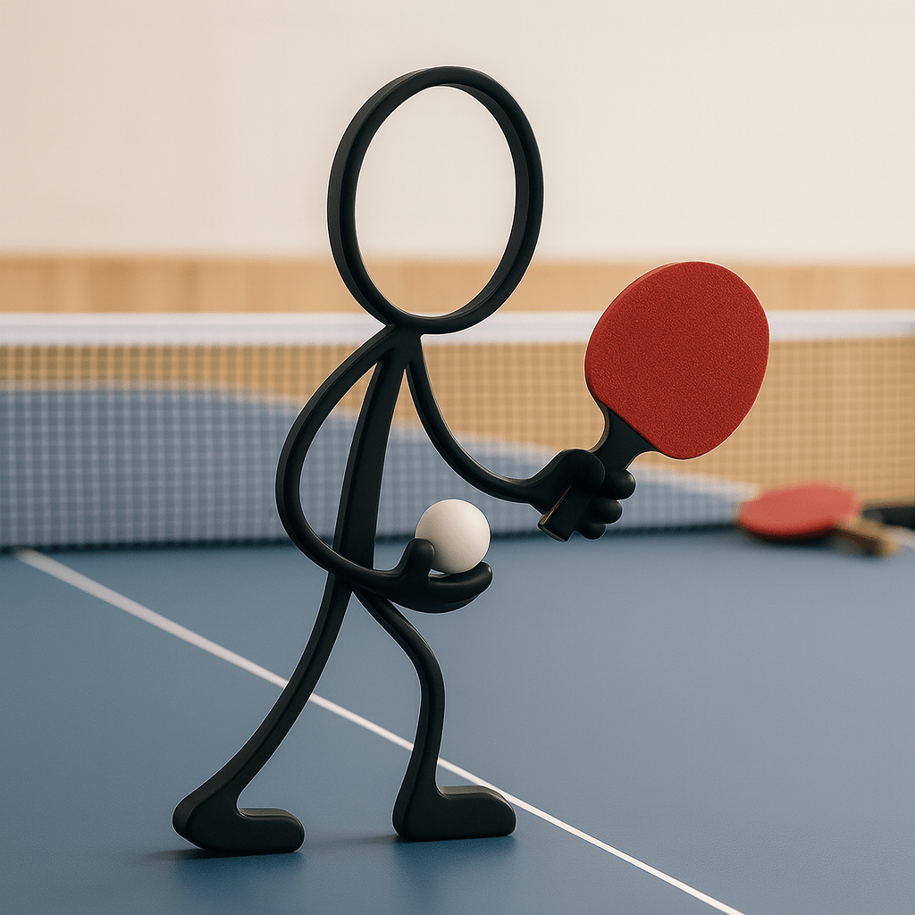 Stickyman Tafeltennis Speler / Speelster - 3dbende