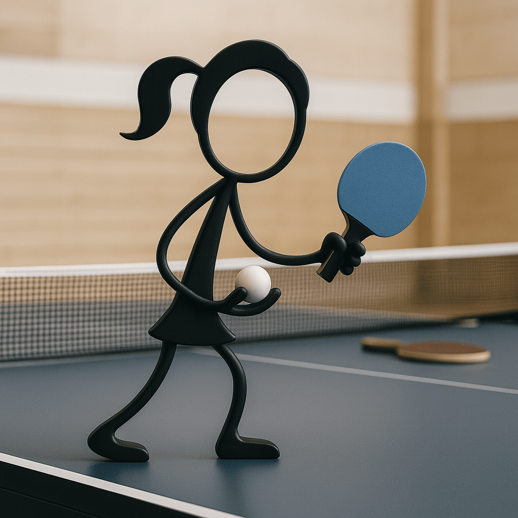 Stickyman Tafeltennis Speler / Speelster - 3dbende