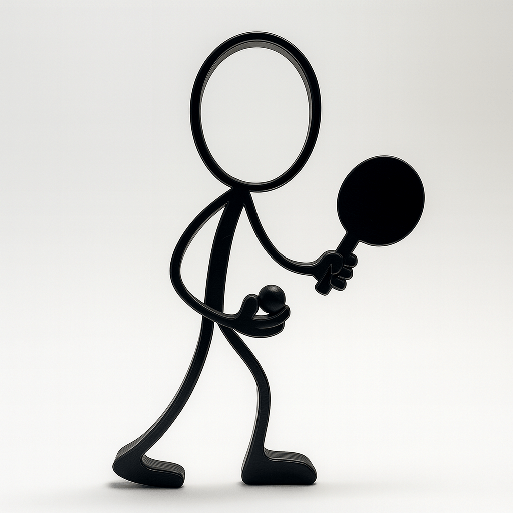 Stickyman Tafeltennis Speler / Speelster - 3dbende