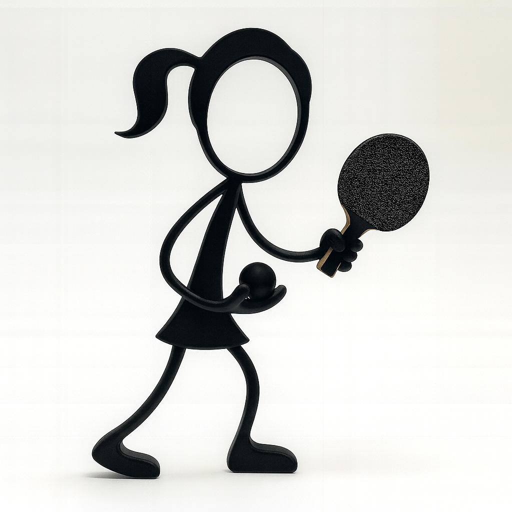 Stickyman Tafeltennis Speler / Speelster - 3dbende