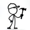 Stickyman Timmerman decoratie - 3dbende