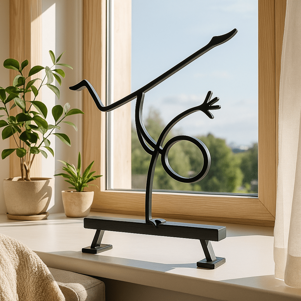 Stickyman Turner Decoratie – Minimalistische Turnster in Lijnvorm - 3dbende