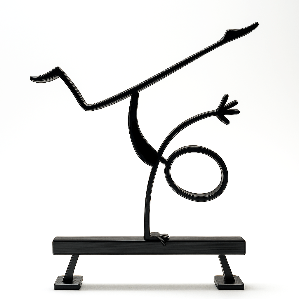Stickyman Turner Decoratie – Minimalistische Turnster in Lijnvorm - 3dbende