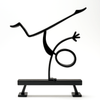 Stickyman Turner Decoratie – Minimalistische Turnster in Lijnvorm - 3dbende