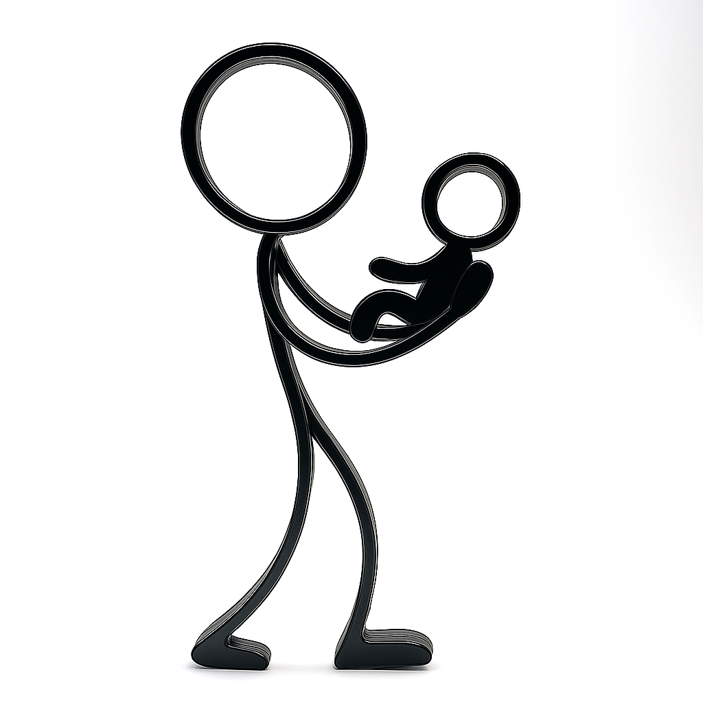 Stickyman Vader met Baby - 3dbende