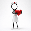 Stickyman Verpleegster met Hart - 3dbende
