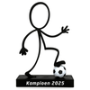 Stickyman Voetballer met voetbal op voetstuk - 3dbende