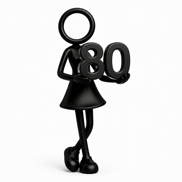 Stickyman vrouw met cijfer 80 – cadeau voor een 80-jarige vrouw