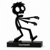 Stickyman Zombie met voetstuk van 2 cm en persoonlijke tekst Voorbeeld