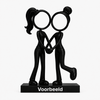 Twee vriendinnen samen variant 2 met 2 cm voetstuk en witte voorbeeldtekst