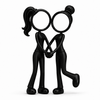Stickyman decoratie van twee vriendinnen die hand in hand staan