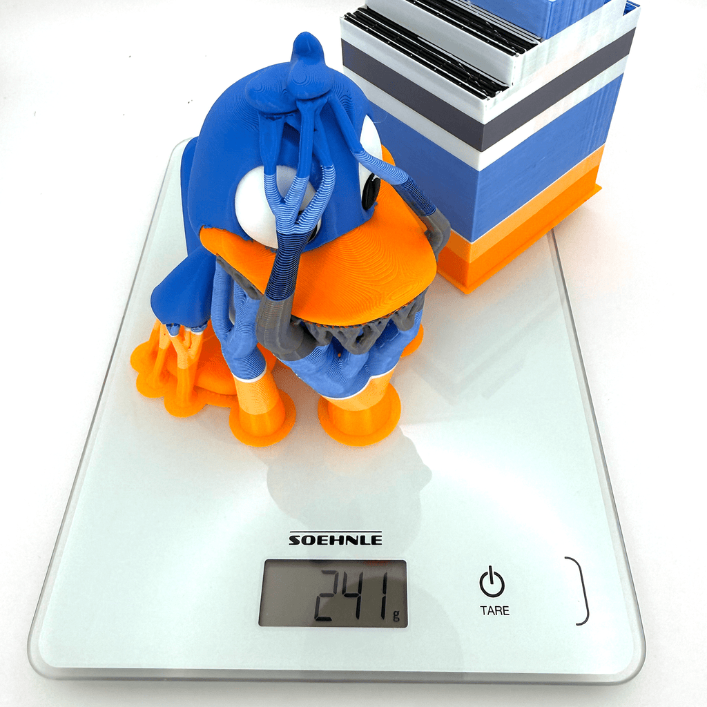 Vrolijke 3D - geprinte eend miniatuur - 3dbende