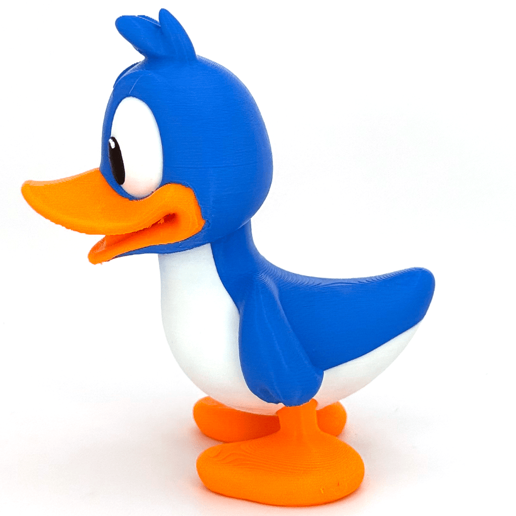 Vrolijke 3D - geprinte eend miniatuur - 3dbende