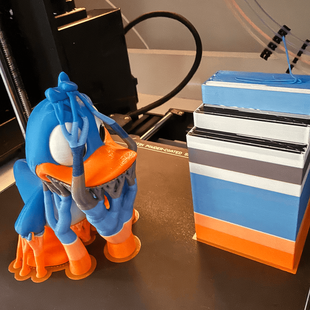 Vrolijke 3D - geprinte eend miniatuur - 3dbende