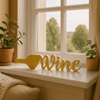 Wine – stijlvol wijnfles - woord decoratie - 3dbende