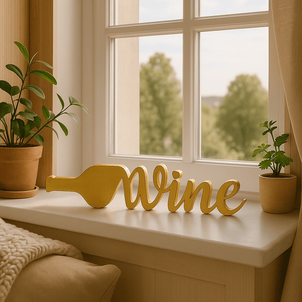 Wine – stijlvol wijnfles - woord decoratie