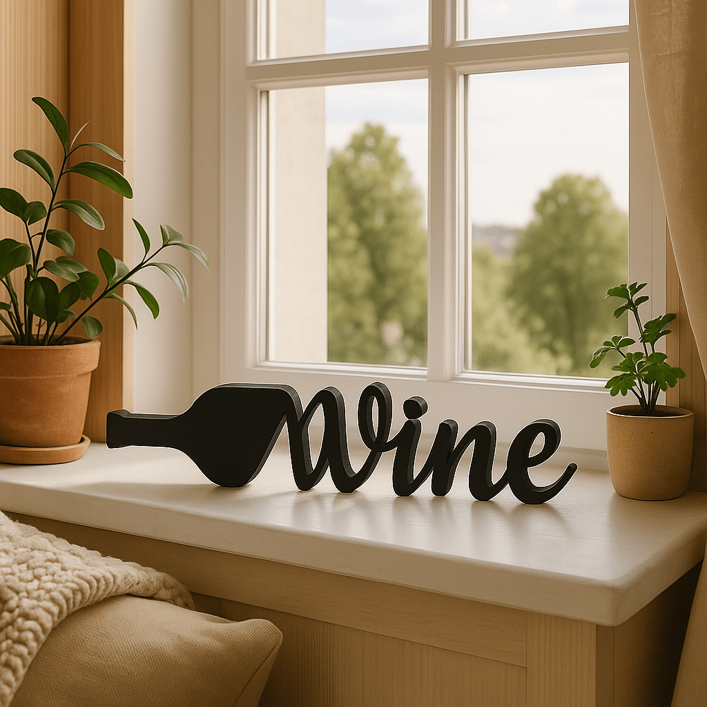 Wine – stijlvol wijnfles - woorddecor - 3dbende