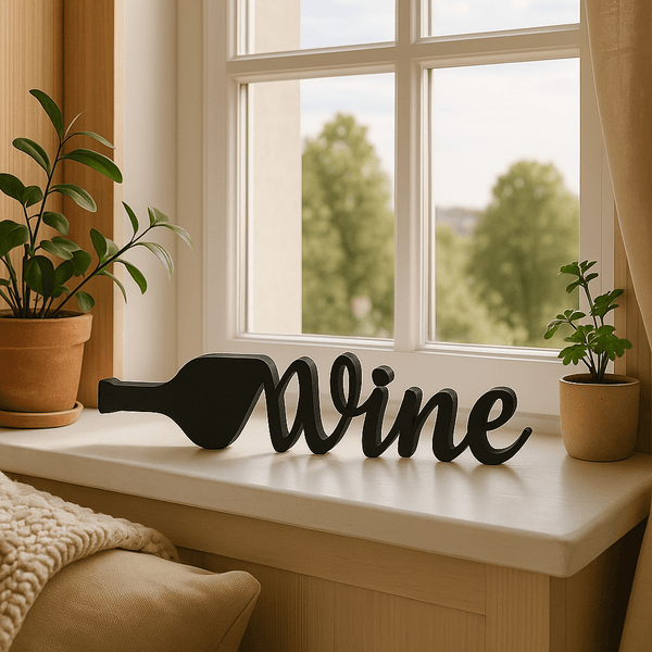 Wine – stijlvol wijnfles - woorddecor - 3dbende